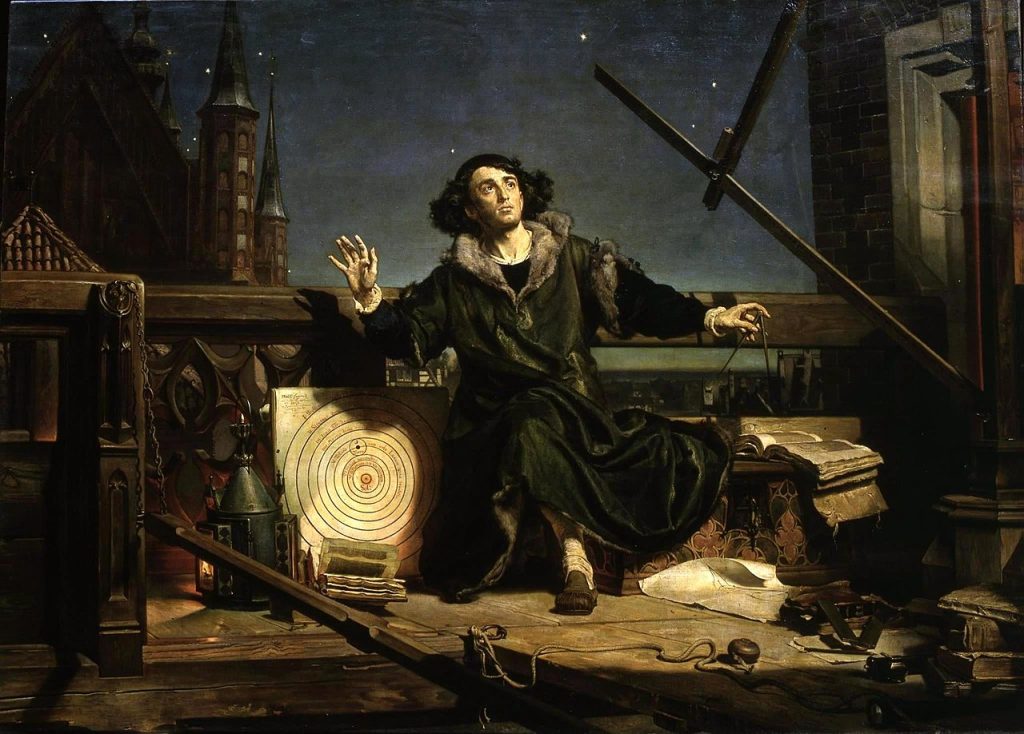 Portrait de Copernic par Jan Matejko : Conversation avec Dieu.