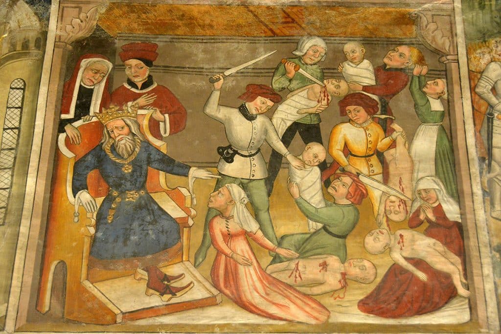 Massacre des Innocents. Chapelle de Saint Antoine. 16e s. Bessans.