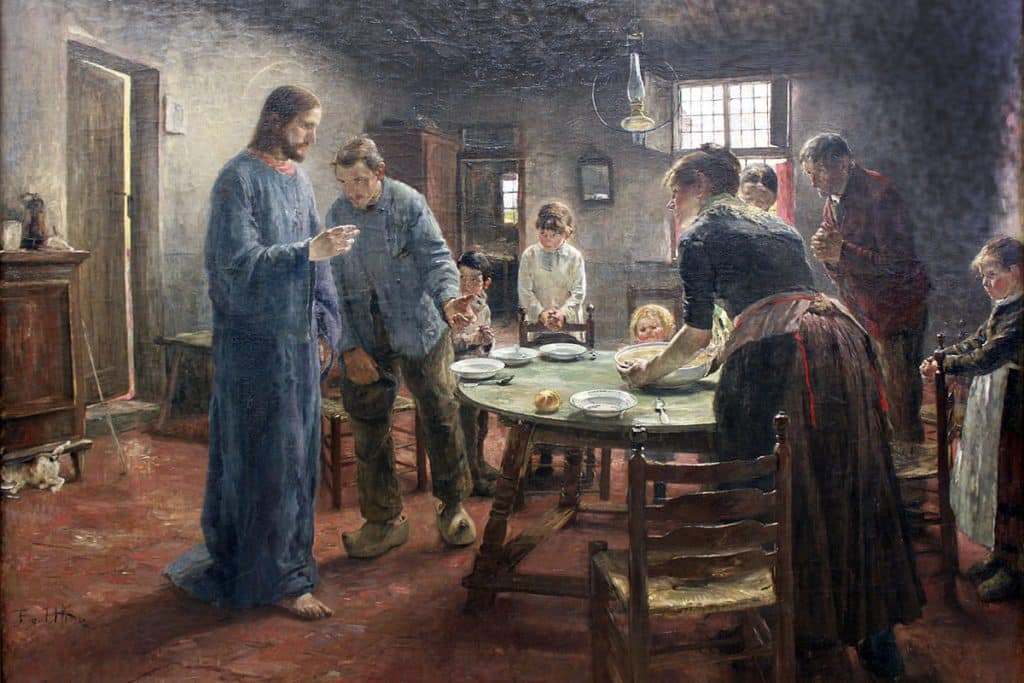 « La prière au moment du repas » par Fritz von Uhde, 1885