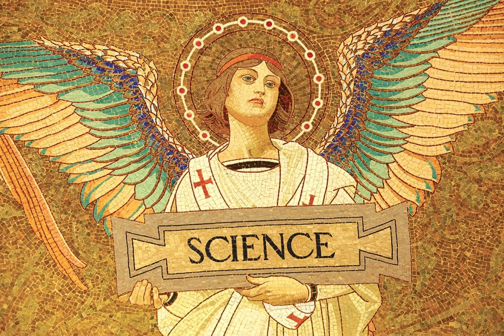 Science et religion. Ange de la crypte de l’Institut Pasteur par l’Atelier Guilbert-Martin.
