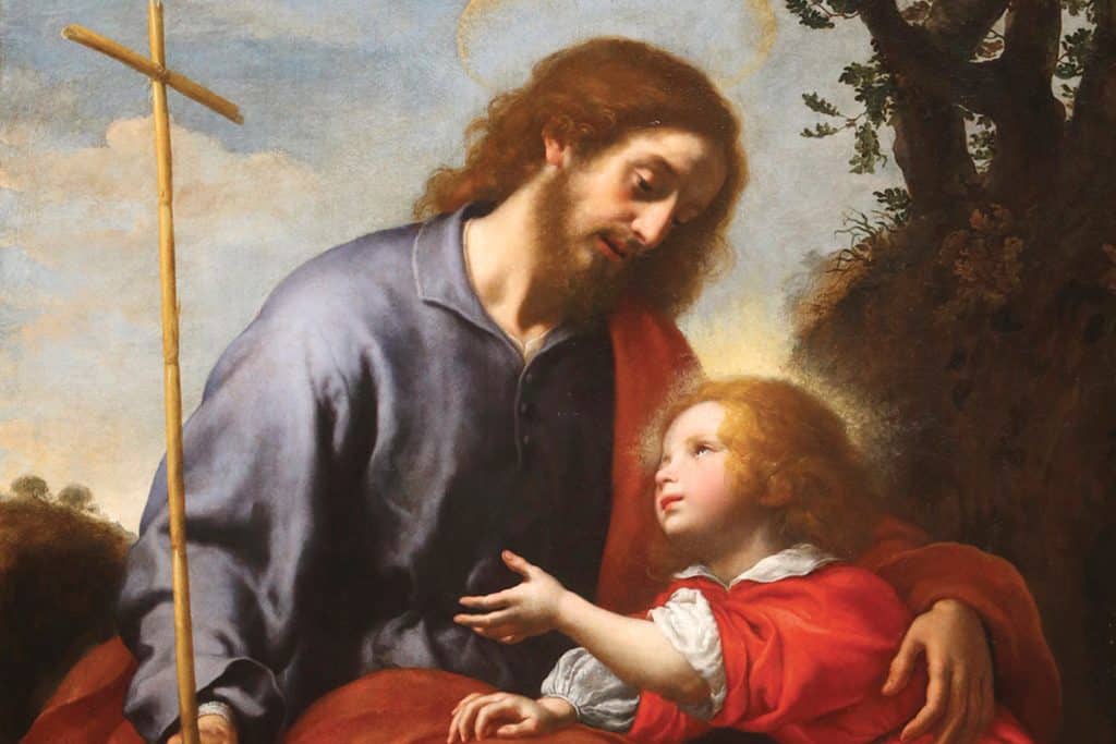 Jésus enfant prenant la croix de saint Joseph, par Carlo Dolci, vers 1635.
