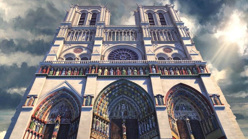 À l’origine, la façade de la cathédrale était illuminée par de magnifiques statues en couleurs.