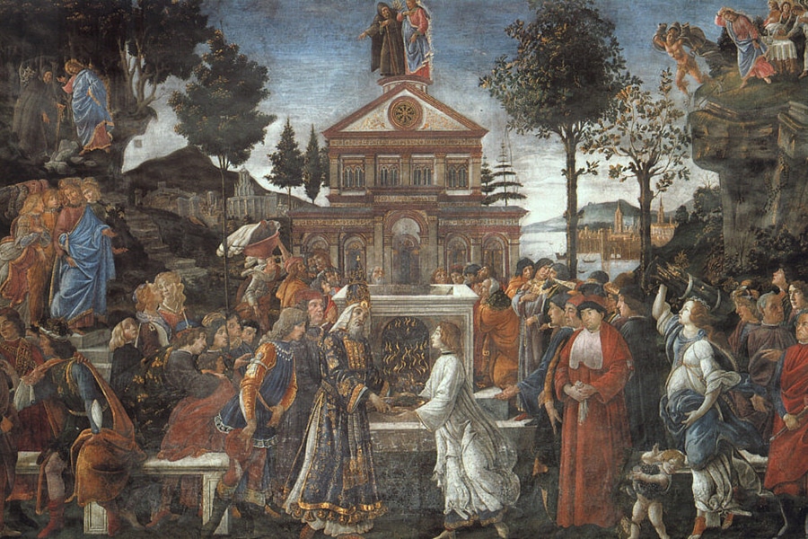 Les tentations du Christ, Botticelli, chapelle Sixtine