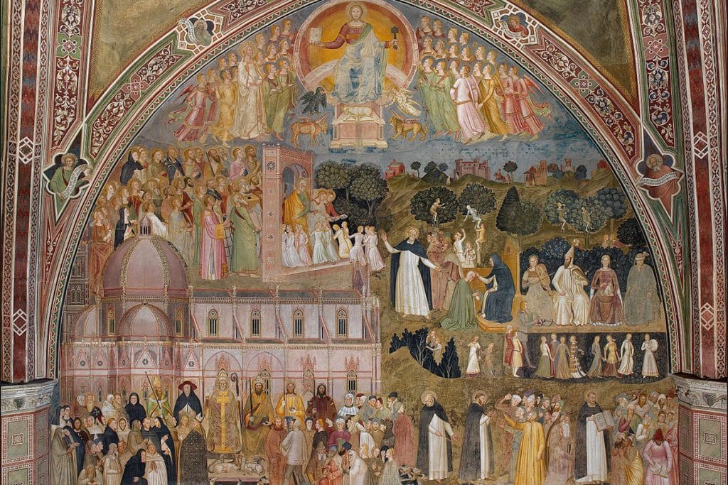 La voie du salut (Église militante et triomphante) d'Andrea di Bonaiuto, 1365