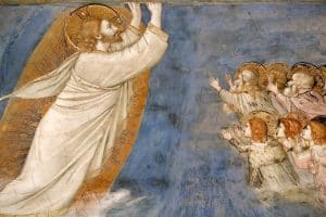 L'Ascension. Fresque de Giotto. Chapelle des Scrovegni de Padoue