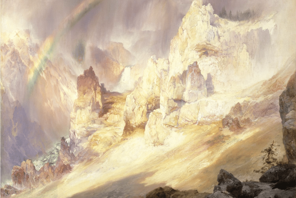 « Arc-en-ciel sur le Grand Canyon de Yellowstone » par Thomas Moran, 1900