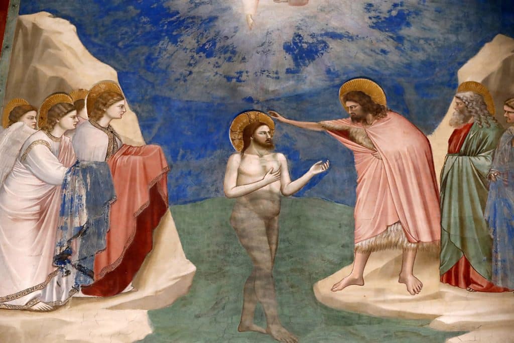 Baptême du Christ, chapelle des Scrovegni de Padoue, Giotto.