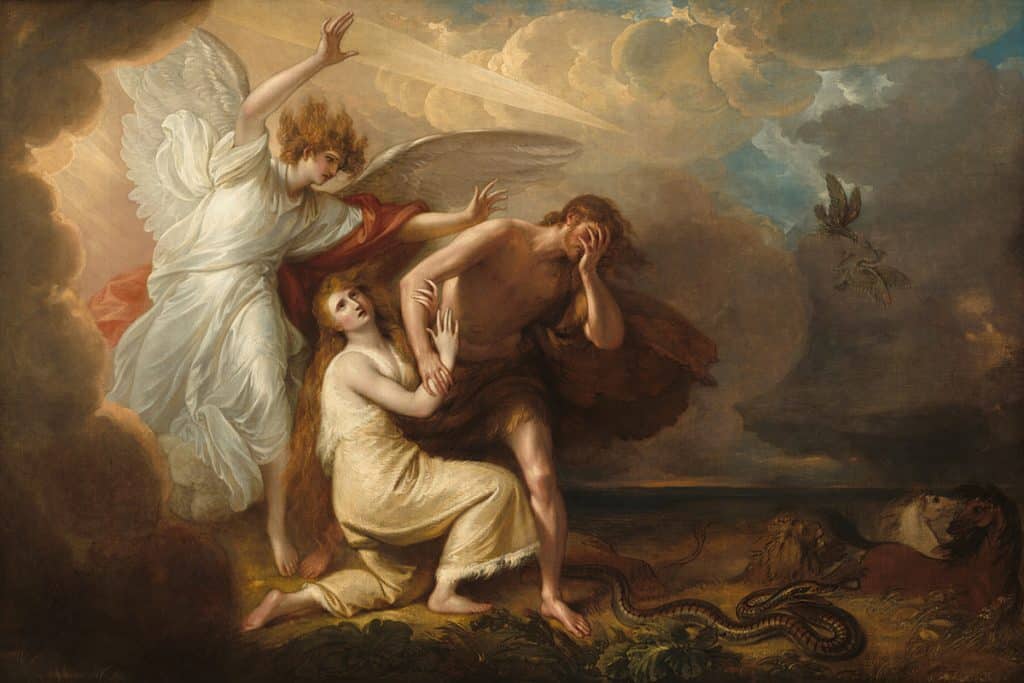 Adam et Ève chassés du Paradis – Benjamin West, 1791.