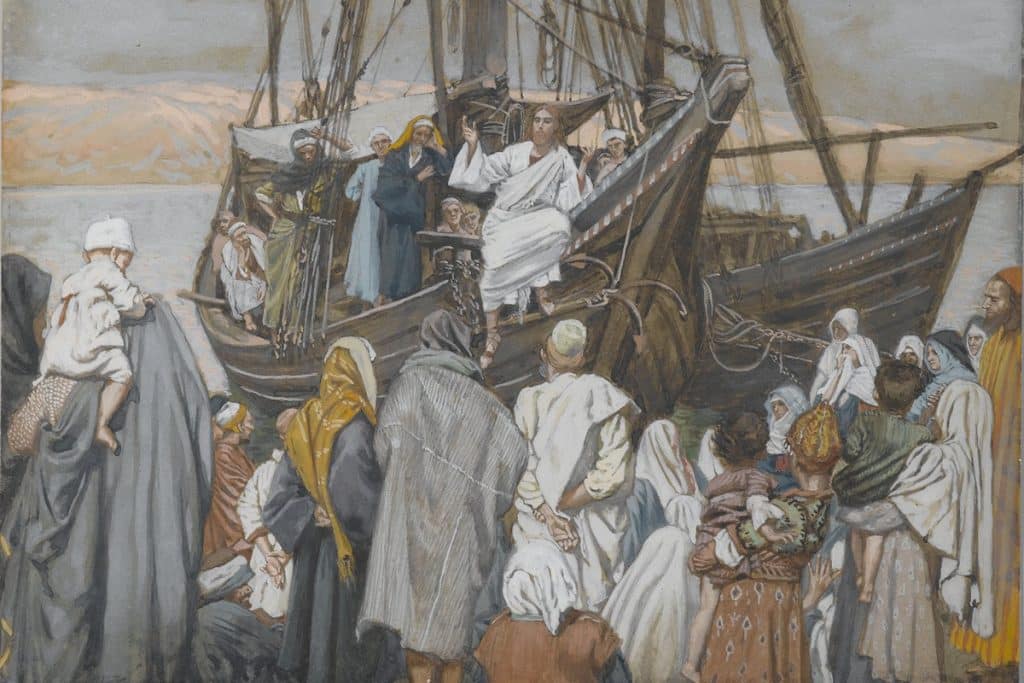 Jésus prêche dans une barque par J.J. Tissot, 1890