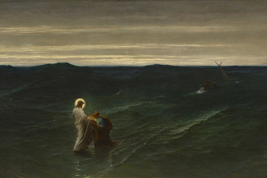 Jesus Et Pierre sur l'eau, Gustave Brion (1863)