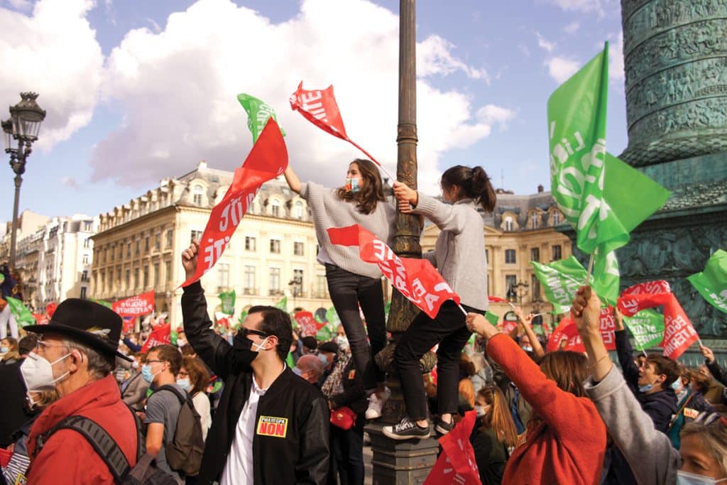 Manifestation place Vendôme, Paris.