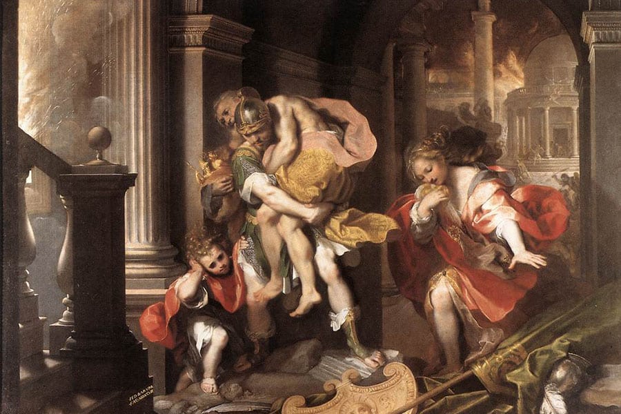 Énée fuyant Troie (1598), Baroccio.