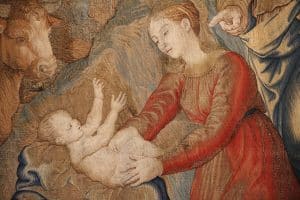 Tapisserie représentant la Nativité, galerie des tapisseries, musée du Vatican.