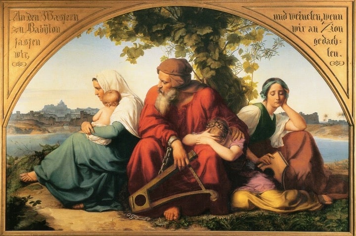 Juifs en deuil durant l'exil à Babylone, Eduard Bendemann, 1832