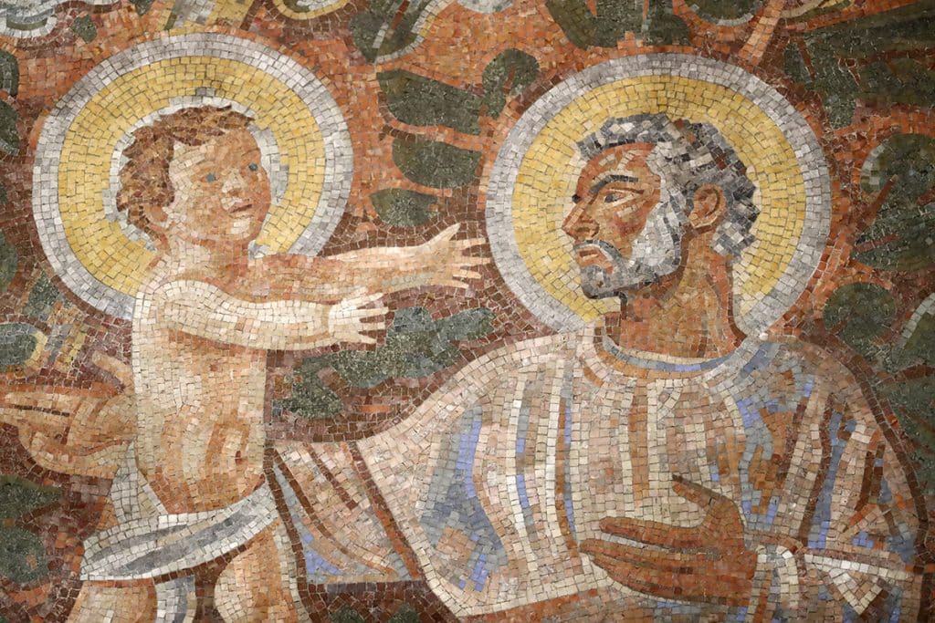 Saint Joseph et l'Enfant Jésus, mosaïque, Genève.