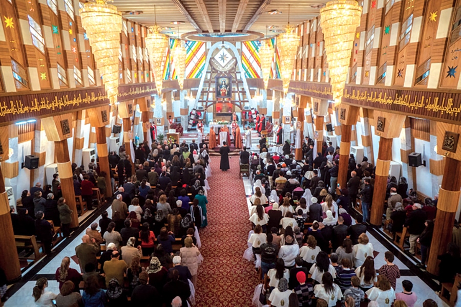 La cathédrale Sayedat al-Najat de Bagdad en 2018. Le pape François s'y est rendu le 5 mars.