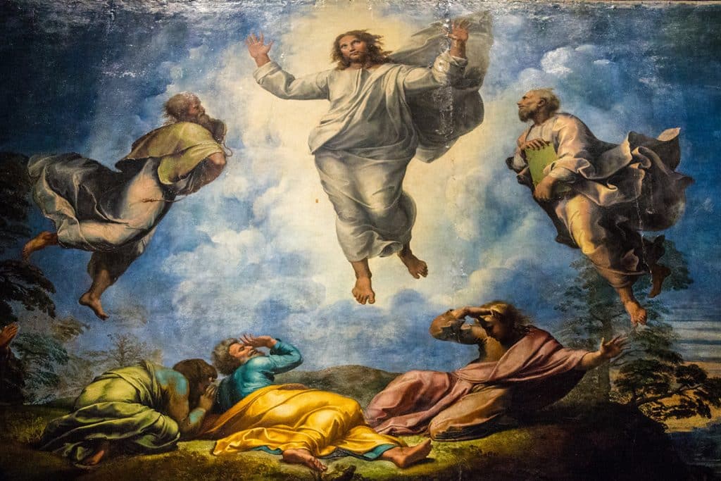 « La Transfiguration » par Raphaël, 1516-1520 [Pinacothèque du Vatican, Rome]