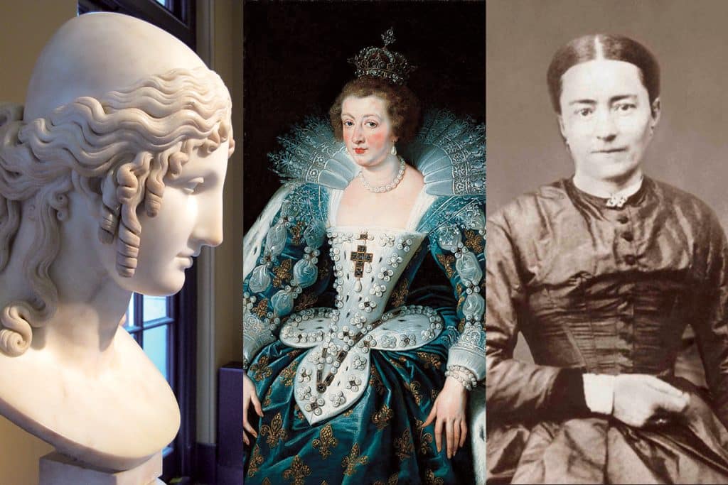 Hélène de Troie, buste d’Antonio Canova (1757-1822), Anne d’Autriche de Pierre-Paul Rubens (1620), sainte Zélie Martin (1831-1877)