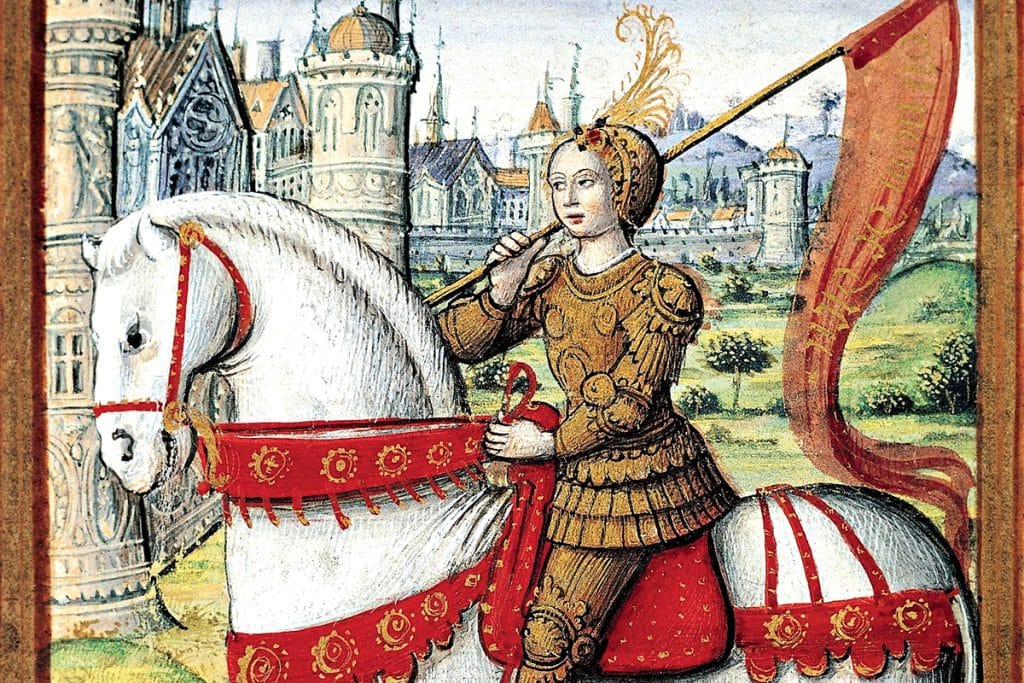 Jeanne d’Arc chevauchant devant Orléans