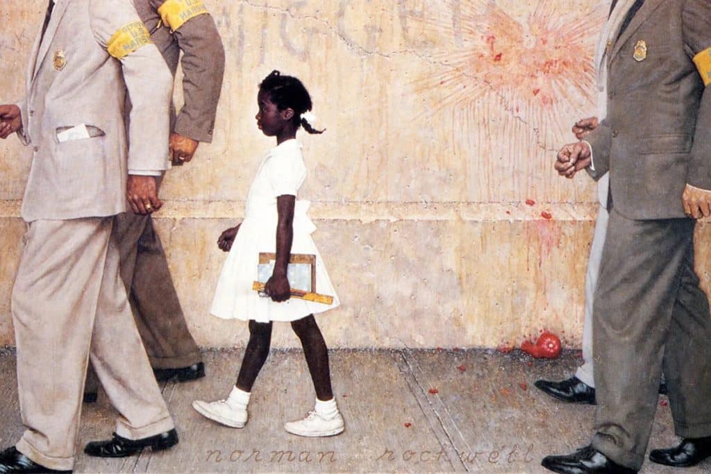 « Le problème dans lequel nous vivons tous » par Norman Rockwell, 1964.