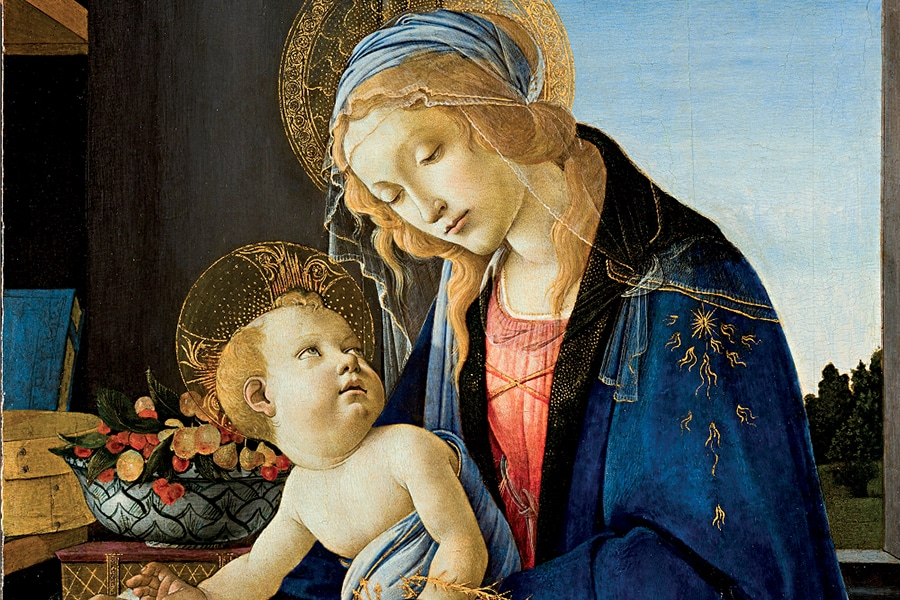 Vierge à l’Enfant dite Madone au livre, vers 1482-1483.
