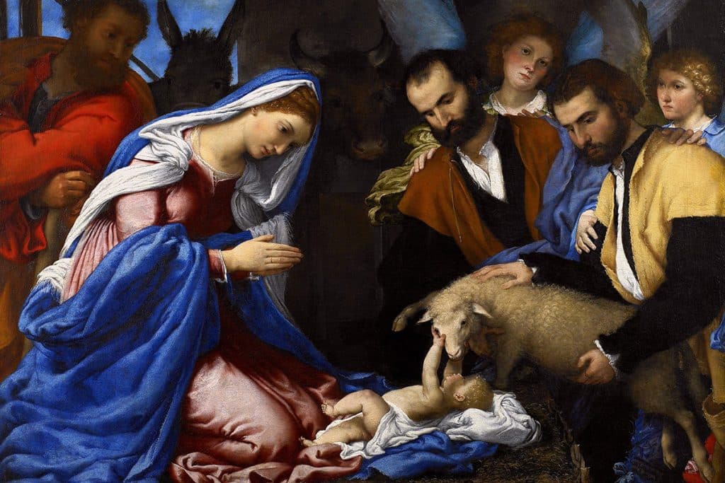 L'Adoration des bergers, v. 1534, Lorenzo Lotto.