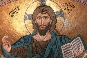 Le Christ Pantocrator, mosaïque de la cathédrale de Cefalù en Sicile, 1148.