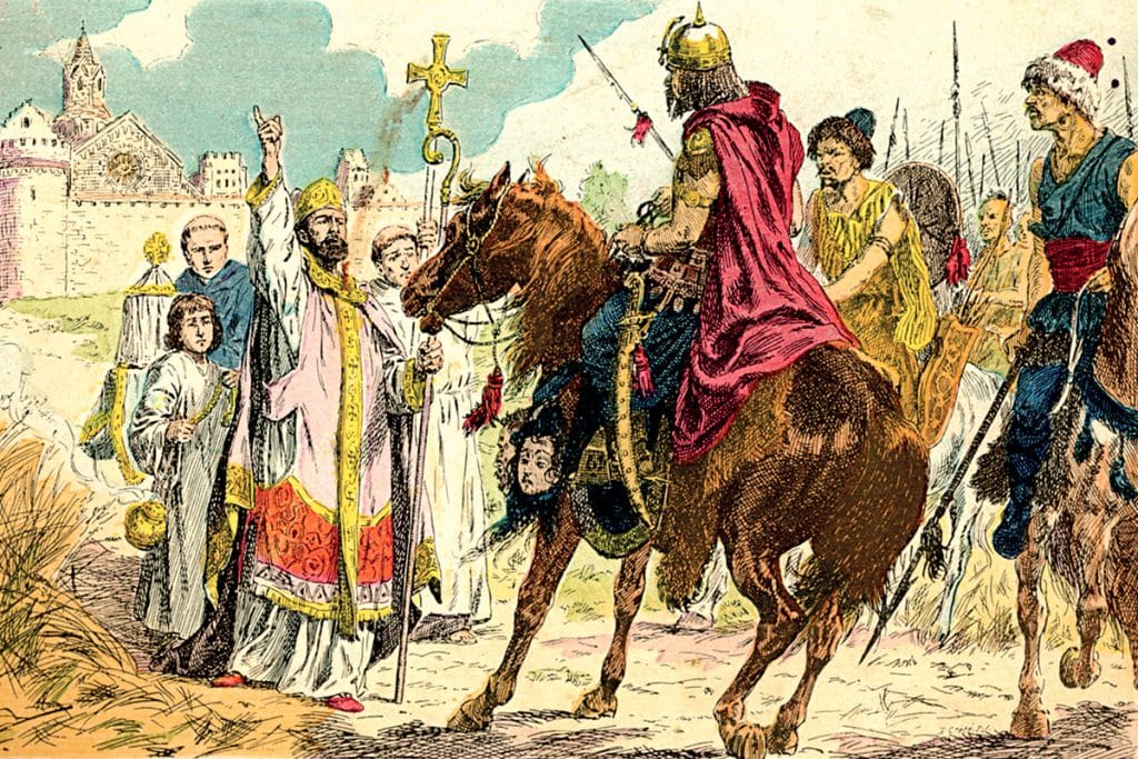 Saint Loup arrête Attila devant Troyes.