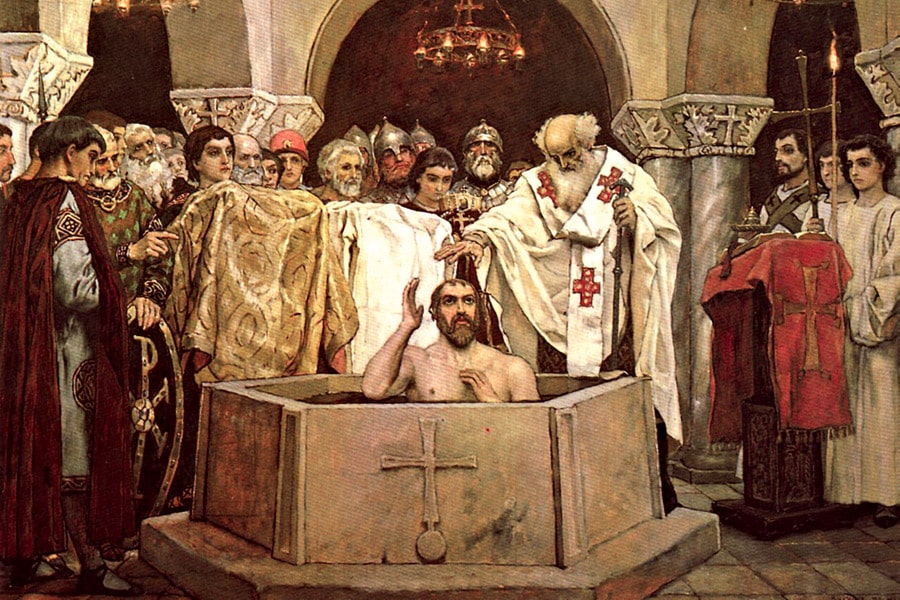 Baptême du Prince Vladimir Ier, musée national de peinture de Kiev.