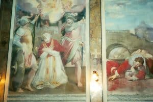 Le martyre de saint Anicet, selon la tradition, par Antonio Circignani, chapelle du palais Altemps, Rome. XVIIe s.