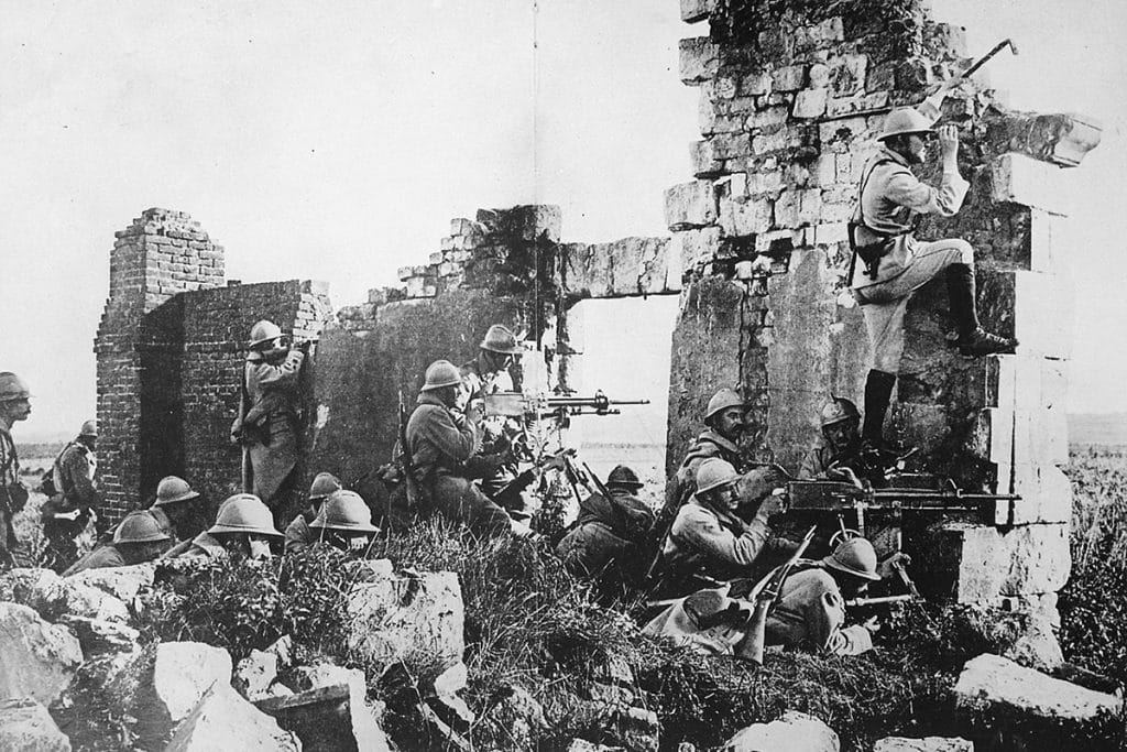 Troupes françaises, Ire Guerre mondiale, 1918.