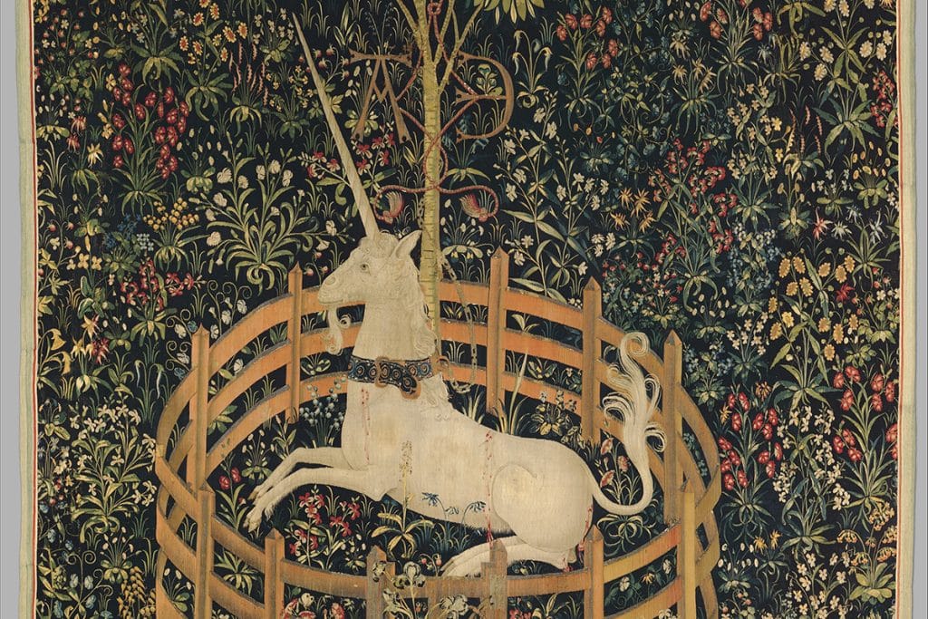La licorne se repose dans un jardin (ou La licorne captive), artiste inconnu, 1495-1505