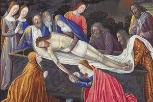 « La Mise au tombeau », Les Très Riches Heures du duc de Berry, musée Condé, Chantilly.