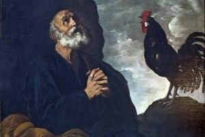 Saint-Pierre et le coq, Francesco Rosa, v. 1670.