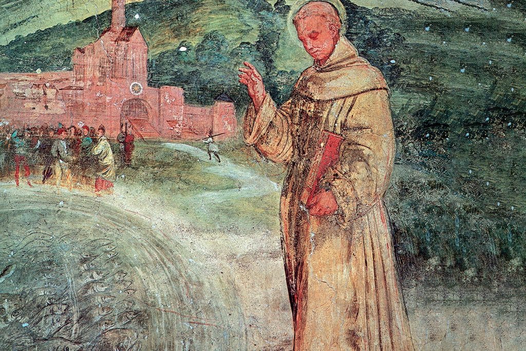 Le sermon de saint Antoine aux poissons, Girolamo Tassari, 1335-1337, Italie.