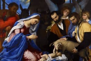 L'Adoration des bergers, v. 1534, Lorenzo Lotto.