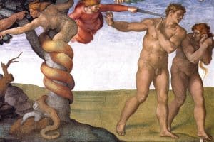 Adam et Ève chassés du jardin d’Eden, Michel-Ange, chapelle Sixtine.