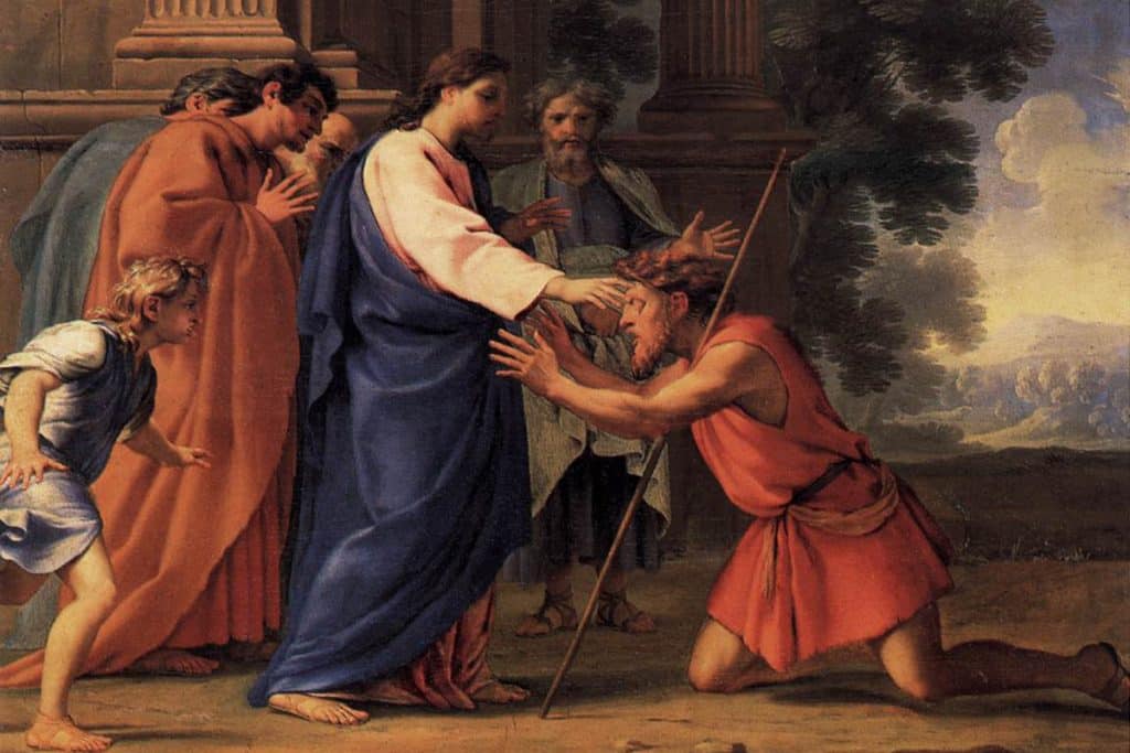 Jésus-Christ guérissant l'aveugle, Eustache Le Sueur (v. 1645).