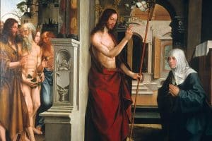 L’Apparition du Christ à sa Mère, 1515, peintre portugais anonyme, musée d’Art ancien de Lisbonne, Portugal.
