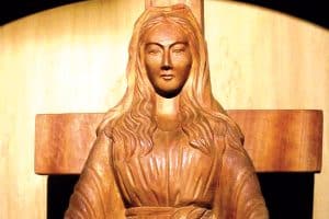 La statue de la Vierge d’Akita.