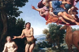 Dieu réprimandant Adam et Ève, Le Dominiquin, 1623-1625, musée de Grenoble.
