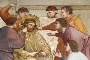Christ aux outrages. Fresque de Giotto.