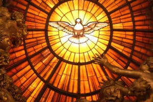 Le Saint-Esprit sous la forme d'une colombe par le Bernin, à la basilique Saint-Pierre.